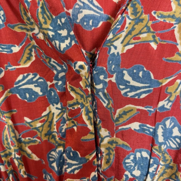 Natural Life Bella Red Blue Floral Maxi Dress Women’s Large Cottagecore Bohemian - Picture 6 of 14